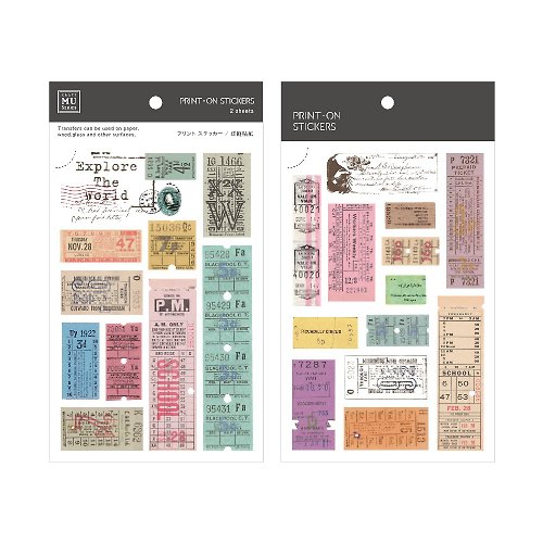 MU 【Print-On Stickers 轉印貼紙】no.129-旅者藏票 | 復古系列