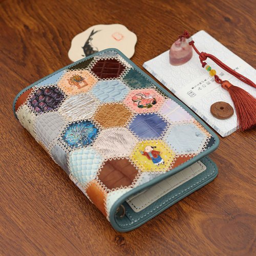 limor禮墨良品 花間集稀有皮拼接真皮手帳本手工牛皮活頁記事本a8a7a6奇葩