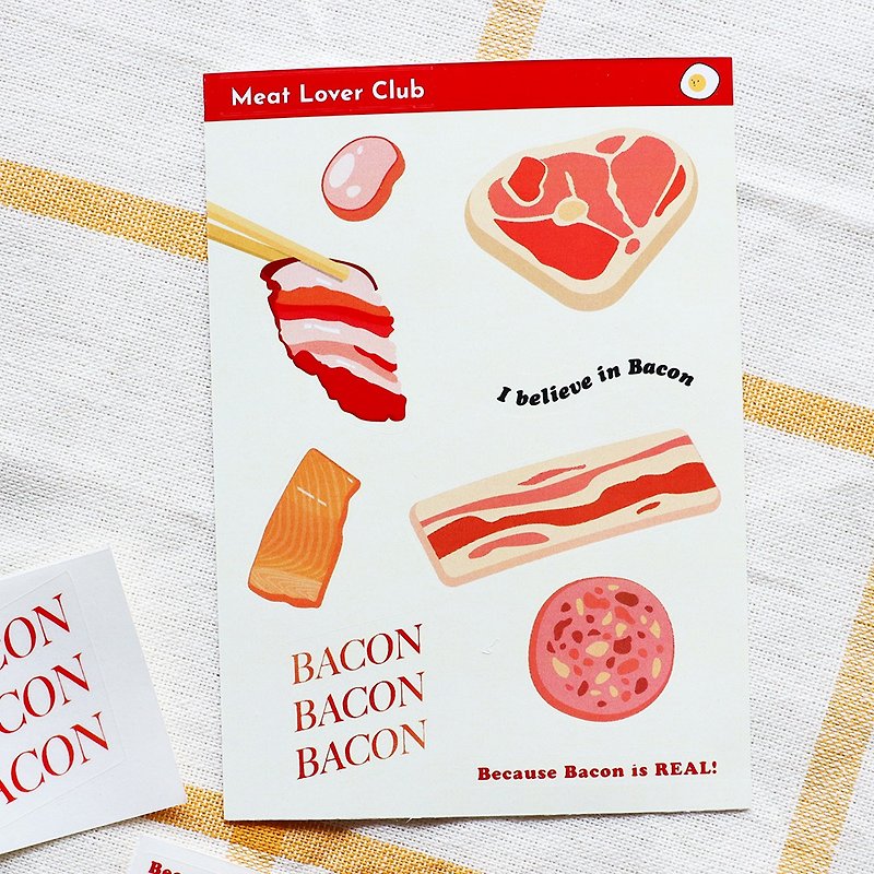 Sticker pad : Meat Lover Club - 貼紙 - 紙 紅色