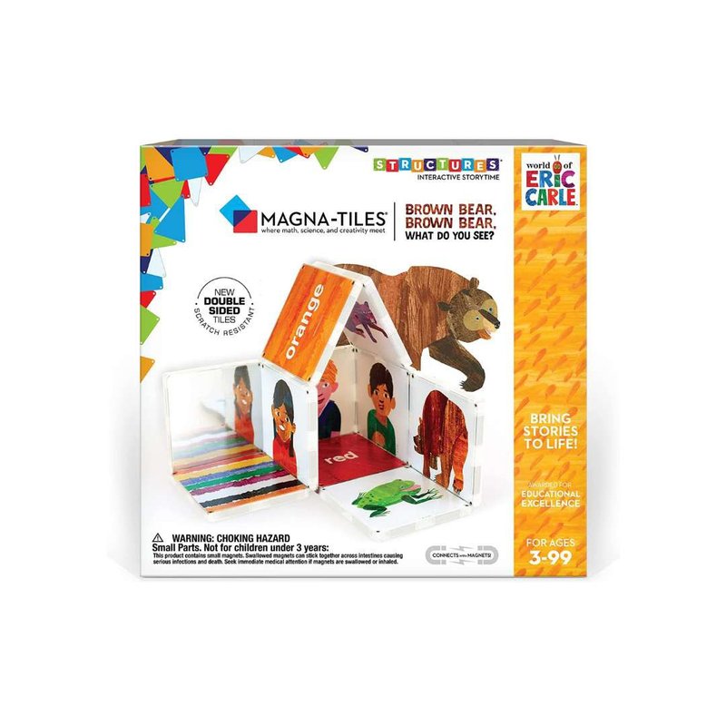 CreateOn Magnetic Building Blocks - Brown Bear What are you looking at | Magna-Tiles - ของเล่นเด็ก - พลาสติก สีน้ำเงิน