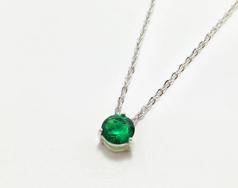 Birthstone Series/May/Emerald/Necklace/Birthday Gift - Necklaces - Semi-Precious Stones Green