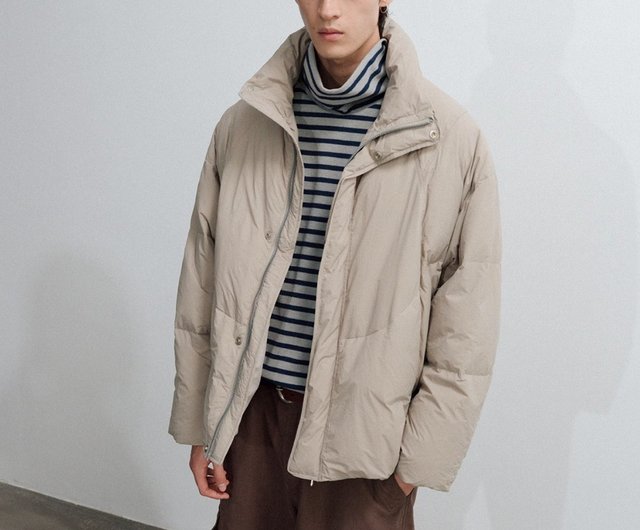 Japanese retro stand collar down jacket thick warm down jacket