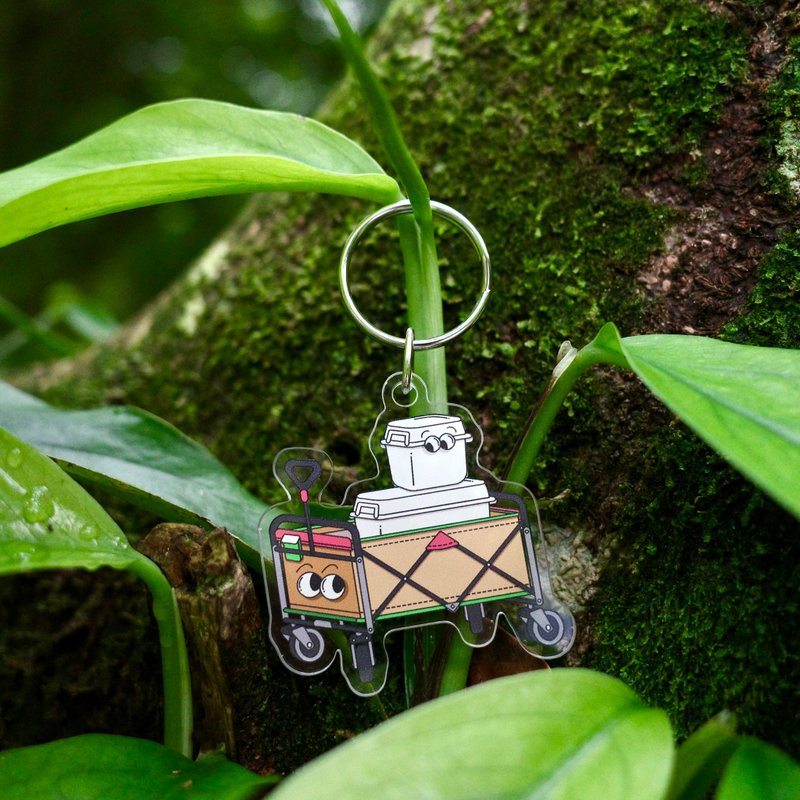 Camping Series | Camping illustration keychain comes with the same postcard - Keychains - Acrylic 