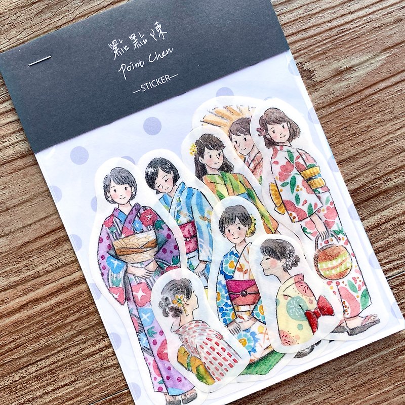 【Washi Paper Stickers】Yukata Festival - Stickers - Paper Multicolor