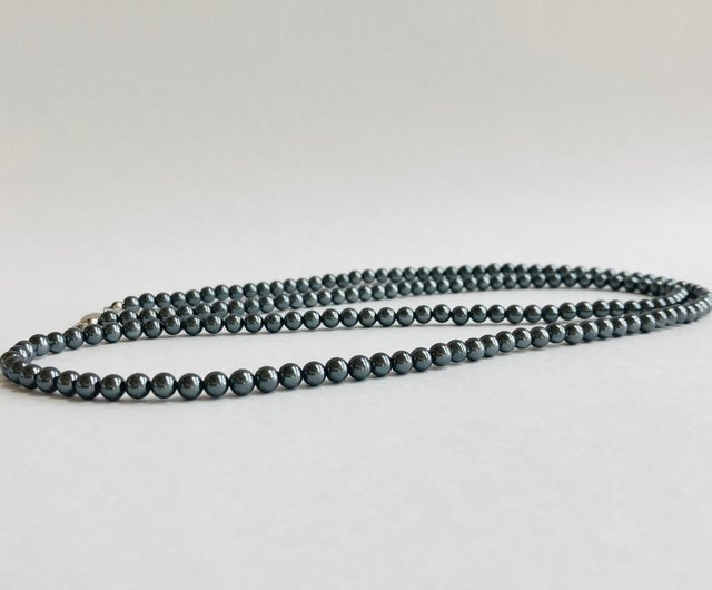 貝ベビーパール2Wayロングネックレス/5mm約90cm/ブラックパール