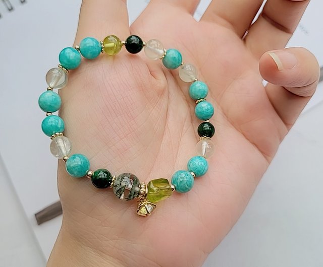 LUCKY GAMBLER NATURAL STONES BRACELET size 7.5 deals “