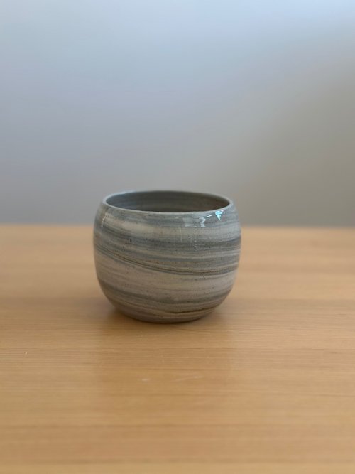 Yuan Qi Ceramics 源器 灰藍手拉胚陶瓷咖啡 抹茶 杯 300 ml