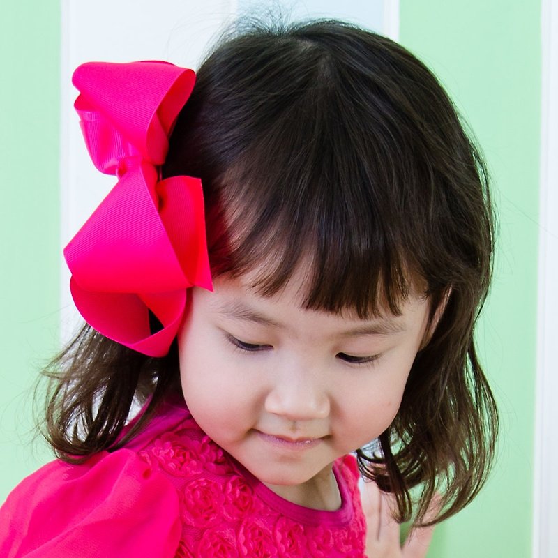 Cutie Bella dream big bow hairpin all-inclusive cloth handmade hair accessories Bow-Fuchsia - เครื่องประดับผม - เส้นใยสังเคราะห์ สีแดง