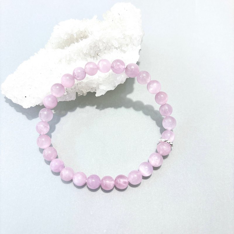 Ops Kunzite Handmade Unique Simple Silver Design gift bracelet - สร้อยข้อมือ - เครื่องประดับพลอย สีม่วง