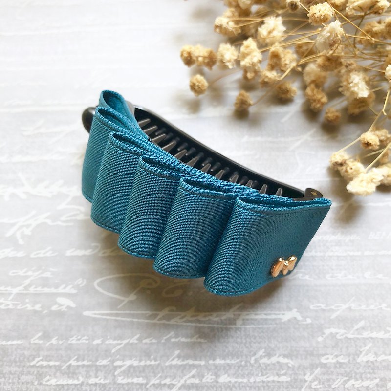 Elegant temperament ponytail/turkey blue - Hair Accessories - Other Materials Blue