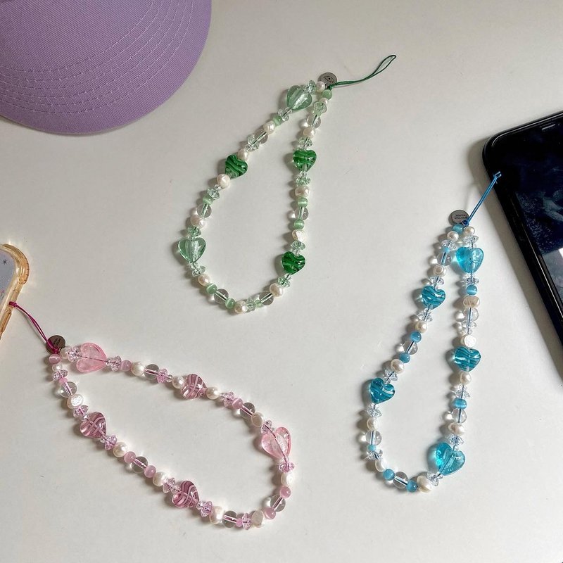 Cup of love beads phone strap - 吊飾/掛飾 - 珍珠 粉紅色