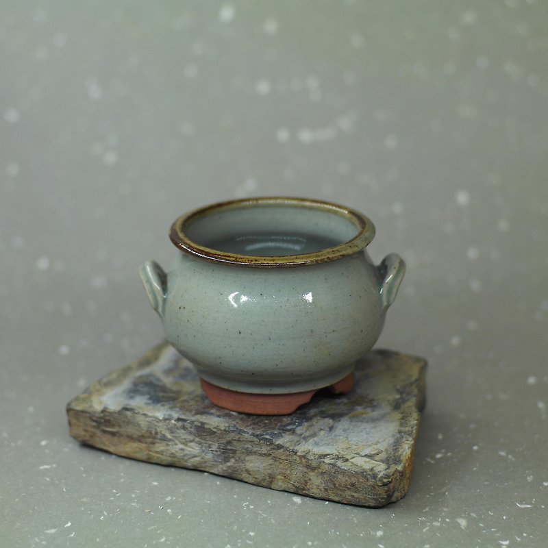 テコウ青磁gl三本線香炉手作り陶器茶道具 - アロマ・線香 - 陶器 