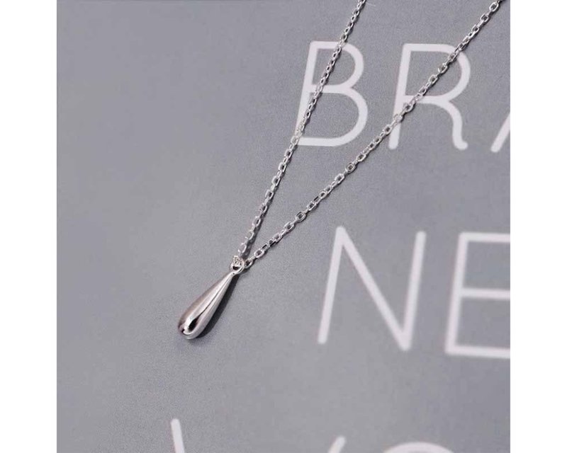 I water drop I 925 sterling silver necklace - สร้อยคอทรง Collar - เงินแท้ สีเงิน