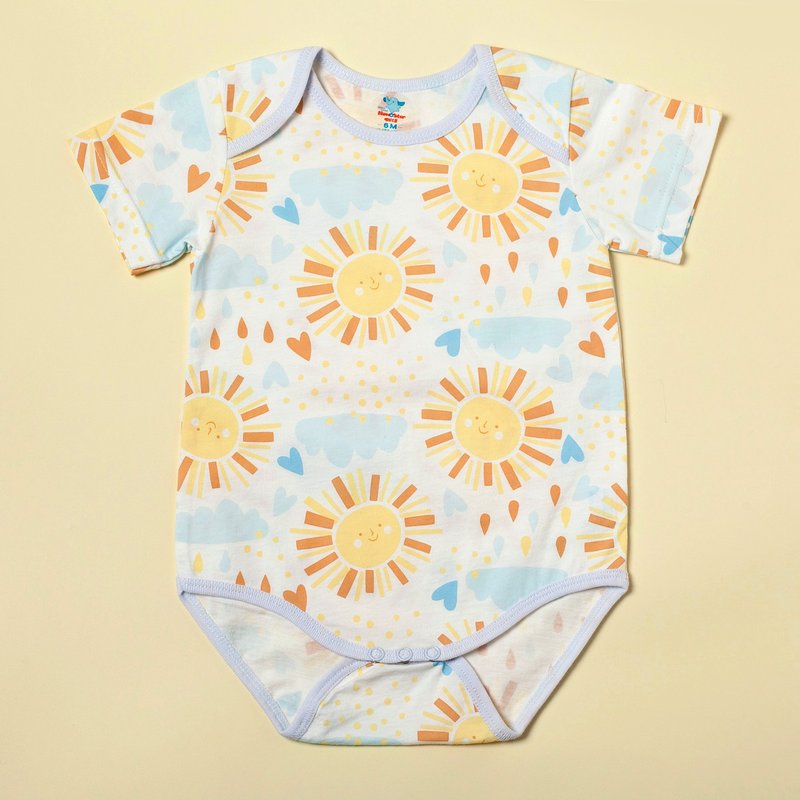 (Thin)100%Cotton Baby Bodysuits(Short-Sleeves and Shorts)3M/6M/12M - Onesies - Cotton & Hemp Blue