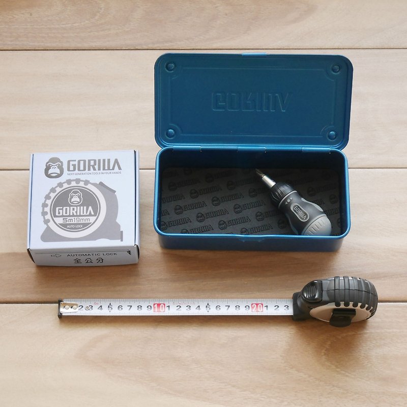 Gorilla full cent tape measure short screwdriver combination x top Gorilla royal blue high tensile steel toolbox - Other - Other Metals Blue