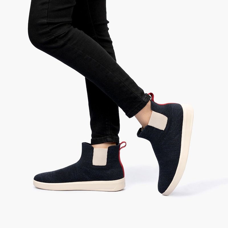 (女款)切爾西短靴/靛 - 女短靴/中筒靴 - 聚酯纖維 藍色