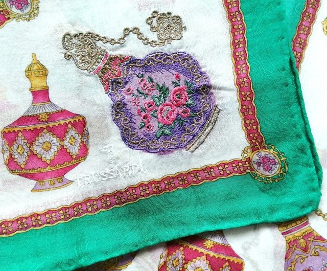 トラサルディ ヴィンテージ スカーフ アンティーク 香水瓶 20.5 x 20