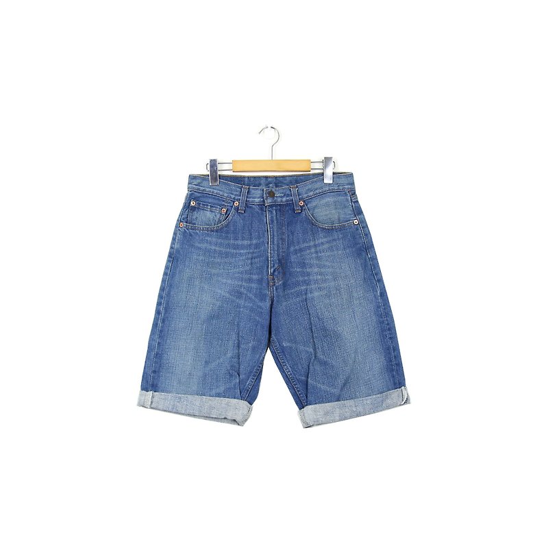 Back to Green :: Pants retrofitting sky blue 515 // men and women can wear // vintage (DS-06) - Women's Shorts - Cotton & Hemp 