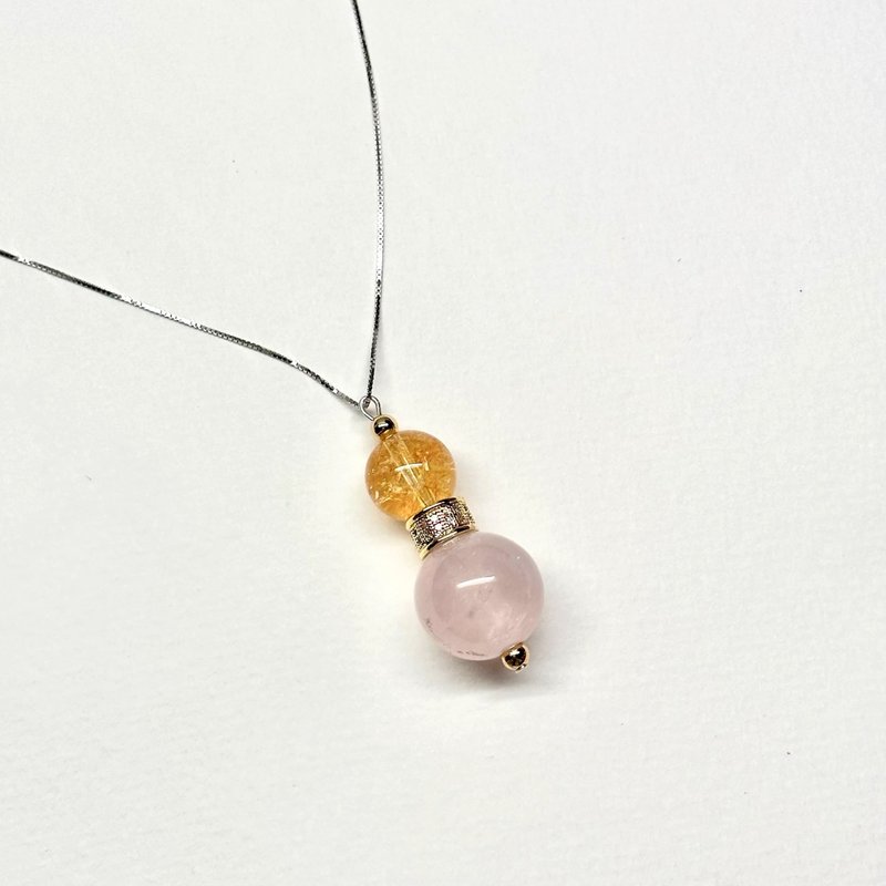 [Meteor and Moon] Citrine Rose Quartz 18K gold-plated classical door ...