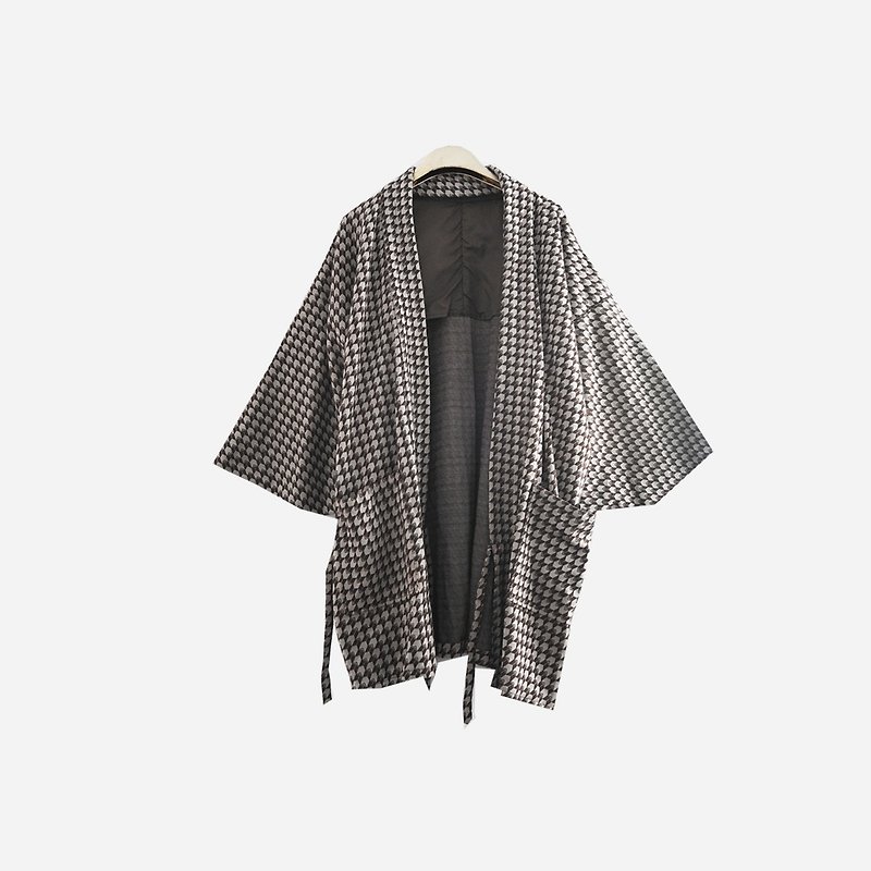 Dislocation vintage / printed cardigan kimono jacket no.922 vintage - Women's Casual & Functional Jackets - Cotton & Hemp Gray