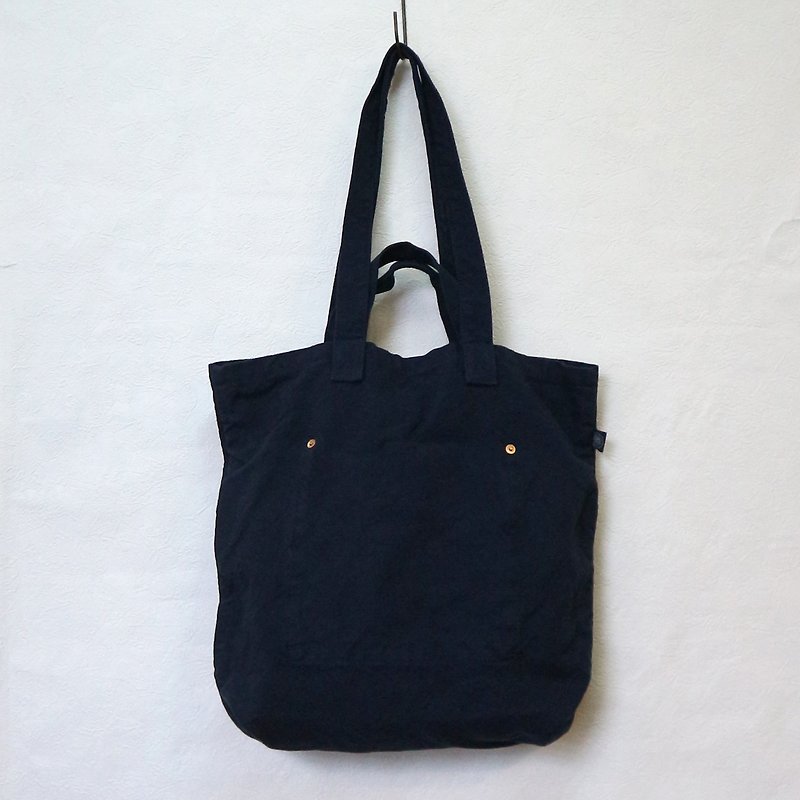 NEW Tote Bag L [Dark Navy] (VC-2) - Handbags & Totes - Cotton & Hemp Blue