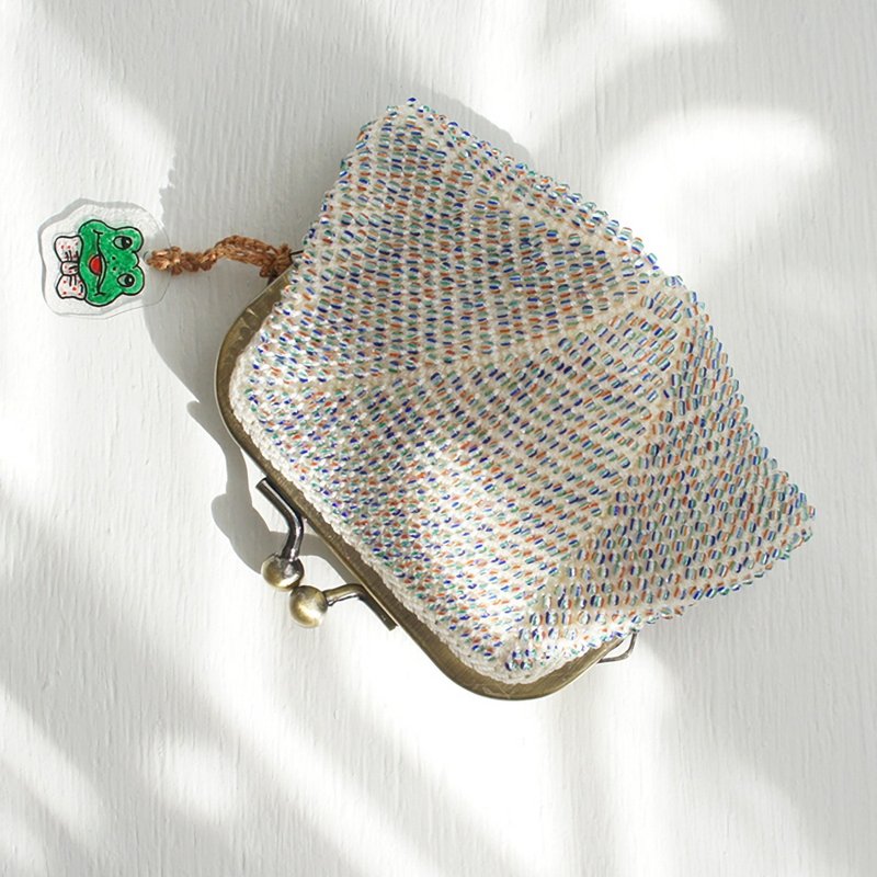 Ba-ba handmade Seedbeads crochet square coinpurse No.1343 - 零錢包/小錢包 - 其他材質 多色