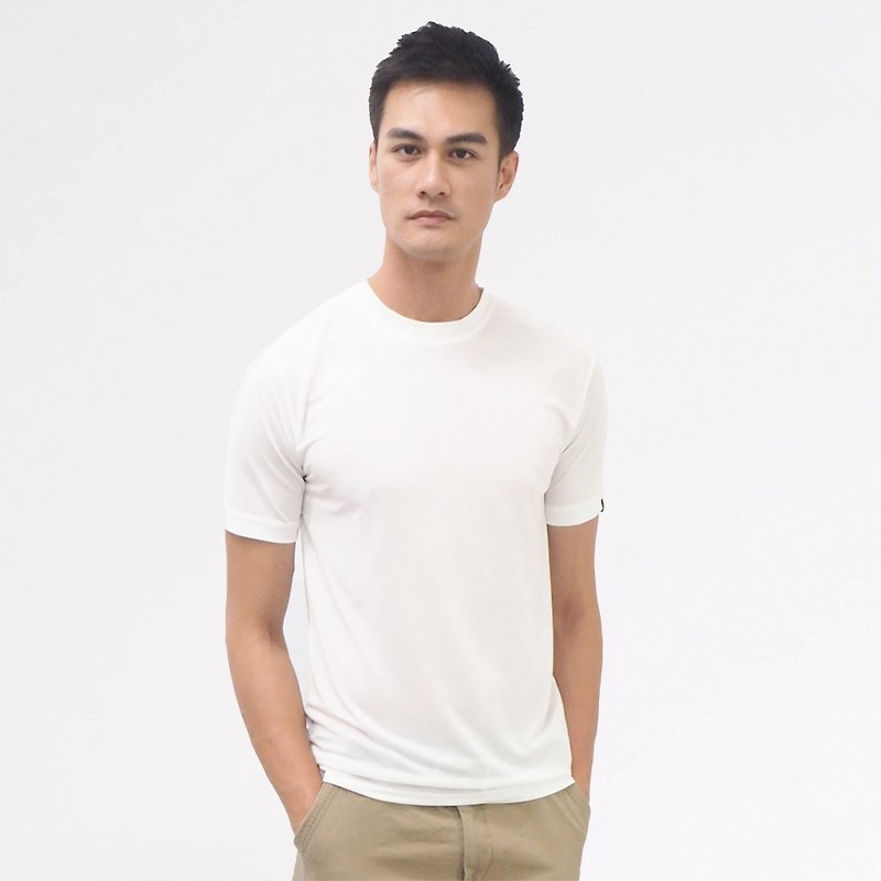 CUPRO JERSEY CREW NECK TEE - Men's T-Shirts & Tops - Other Materials White
