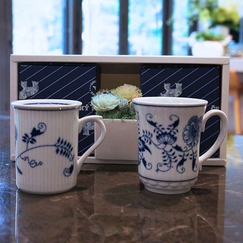 The best gift [double love] 2 original European mugs + handmade flowers / Mother's Day gift - Mugs - Porcelain Multicolor