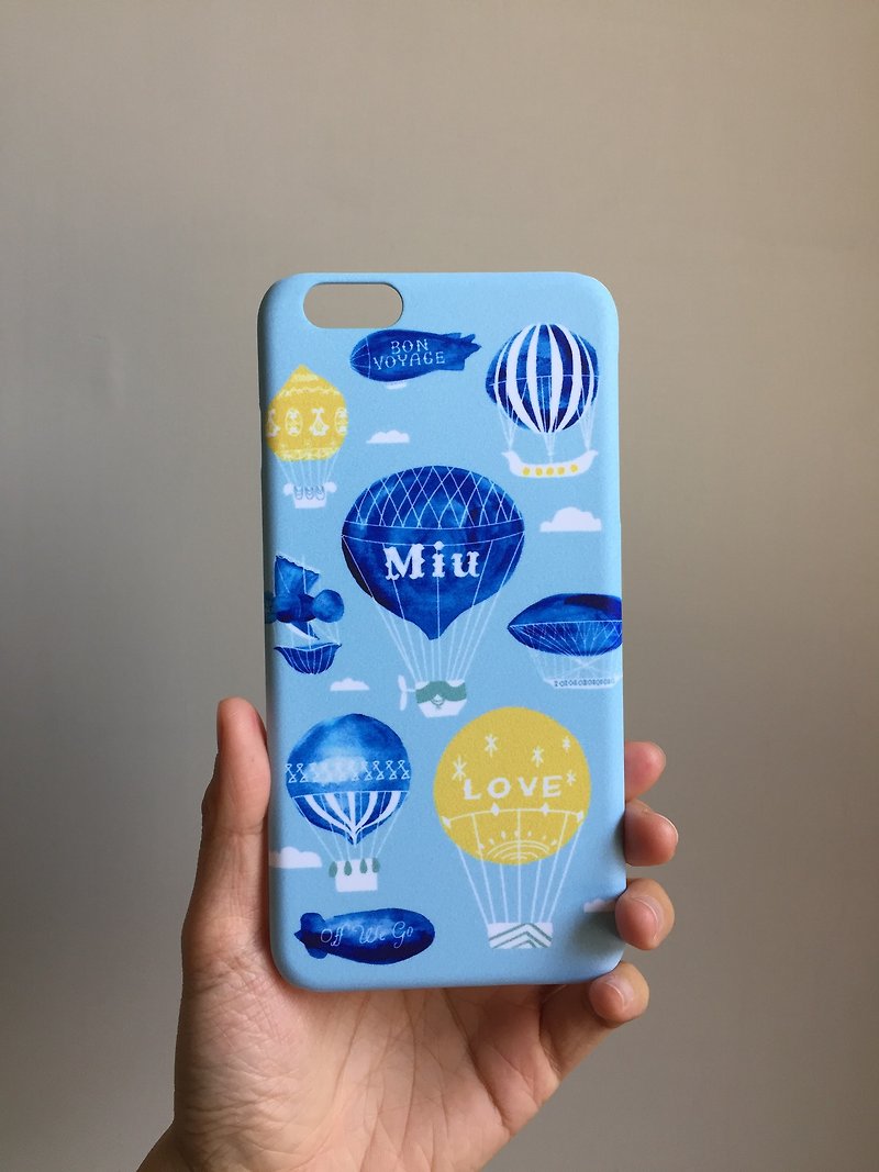 Launch a hot air balloon in the sky-blue matte phone shell - Phone Cases - Plastic Blue