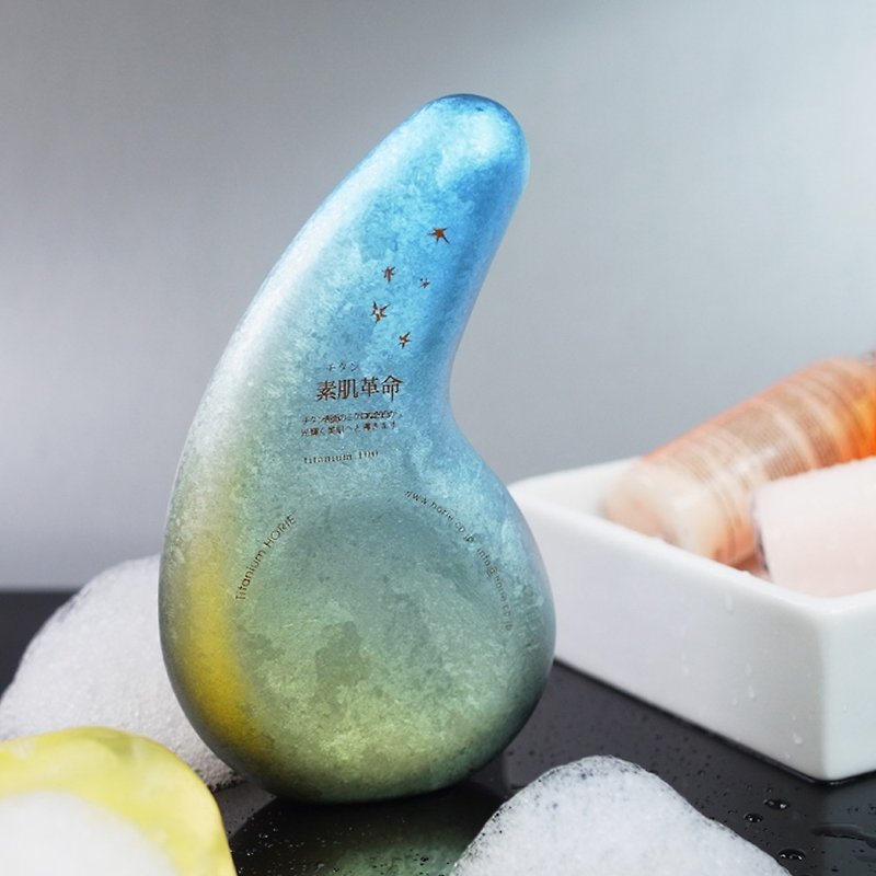 Titanium Love Life Series-Pure Titanium Antibacterial Exfoliating Massager Made in Japan-Blue - Facial Massage & Cleansing Tools - Other Metals Multicolor