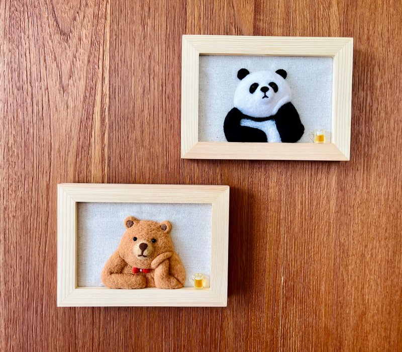 Wool felt three-dimensional picture/photo frame/storage hanging picture - Knitting / Felted Wool / Cloth - Wool 