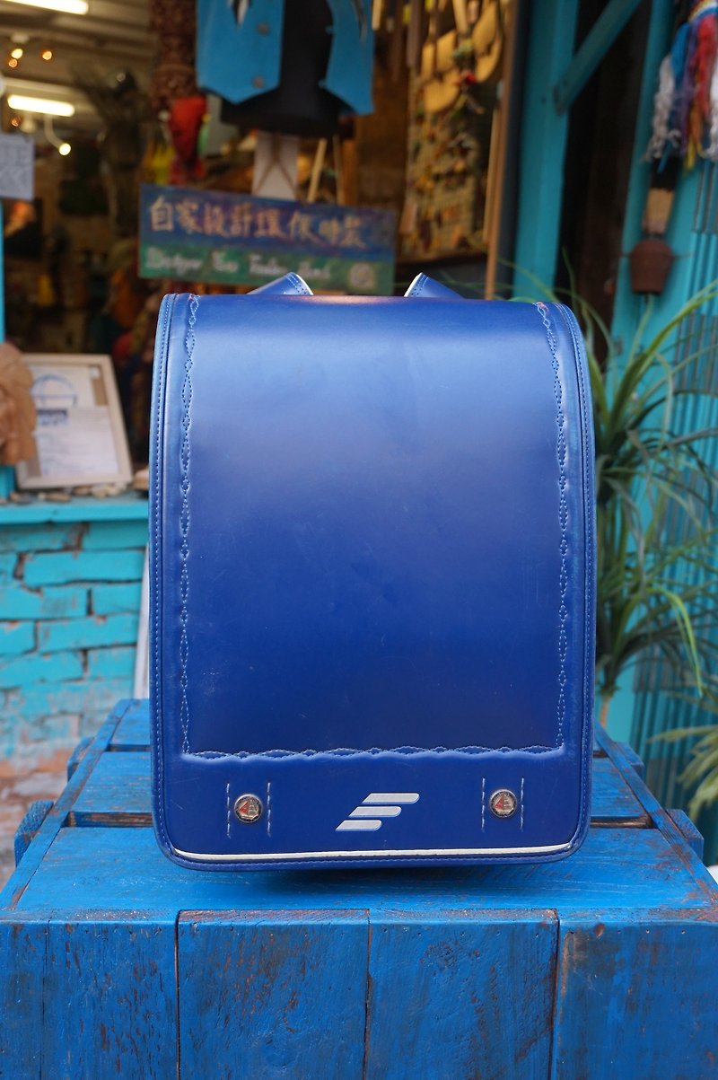 EARTH.er :: Vintage Series :: │ Japanese-style retro leather bag ● Japanese Style Leather Vintage School Bag │ - Backpacks - Genuine Leather Blue