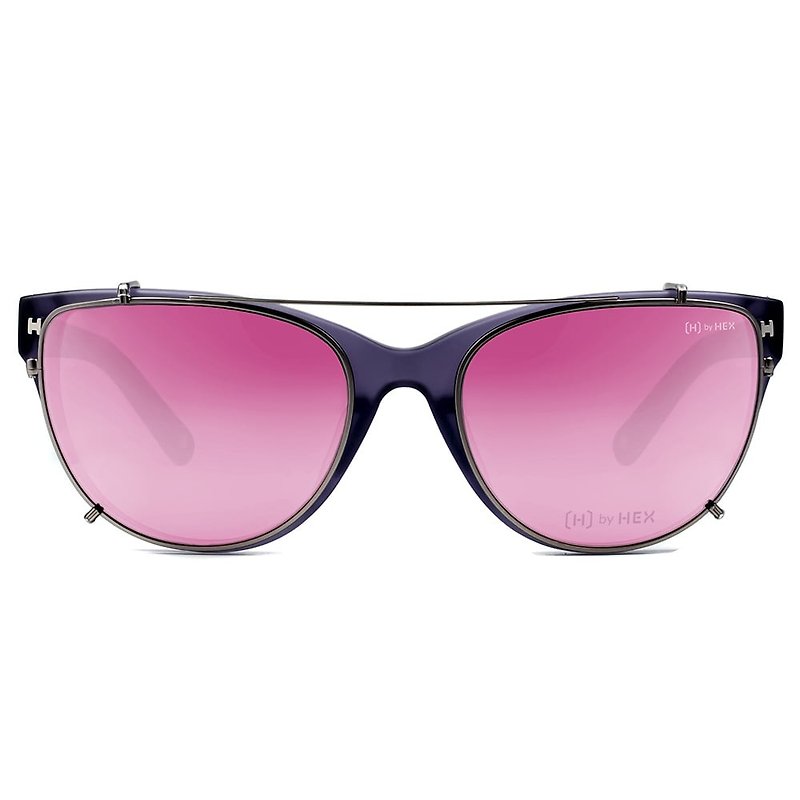 光學配前掛墨鏡 | 太陽眼鏡 | 透紫色 | 台灣製 - 眼鏡/眼鏡框 - 其他材質 紫色