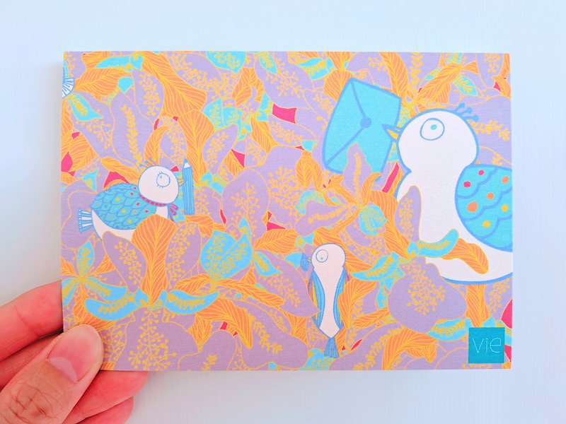 Hand-painted Printing Cards - Whisper - การ์ด/โปสการ์ด - กระดาษ สีม่วง
