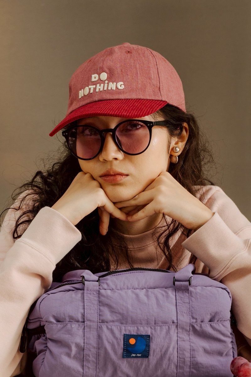 Do nothing cap Vintage Maroon / Jeans and Corduroy - 帽子 - 棉．麻 紫色