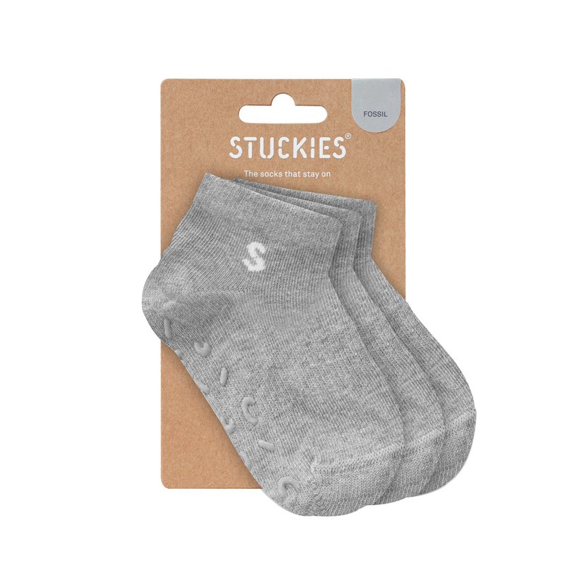 Stuckies - 短襪/防滑襪三入組 - Fossil - 嬰兒襪子 - 棉．麻 