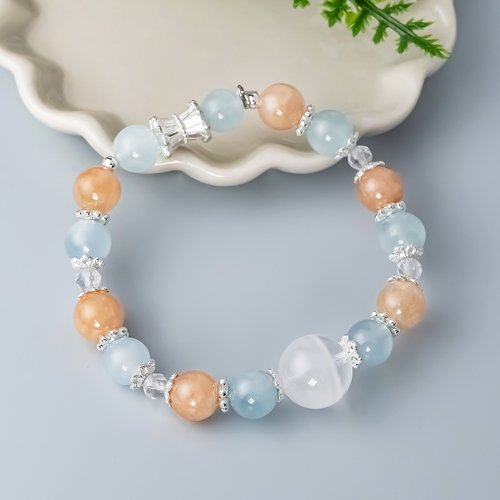 石之王 King Stones - 水晶天然石飾品、原礦 【獨家自訂】 海島婚禮 | 白幽靈x海藍寶x橙月光