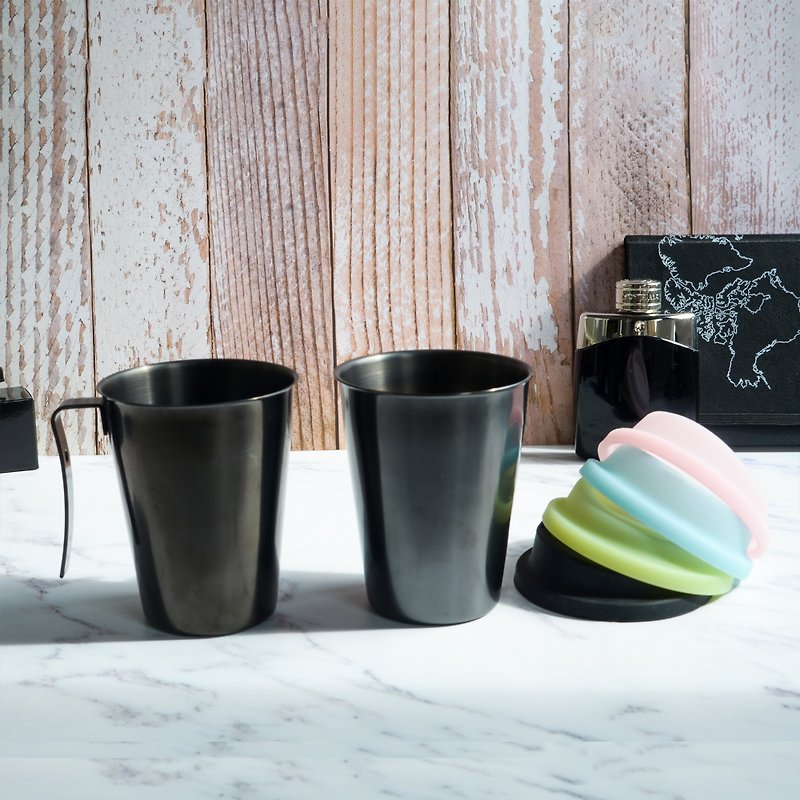 TiCup Titanium Beer Mug (Black) with Cup Lid (4 colors to choose) - แก้ว - โลหะ สีดำ