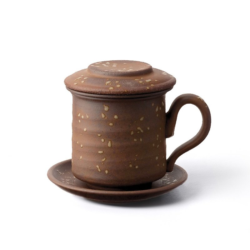Tao Zuofang│Old rock clay colored glaze concentric cup - ถ้วย - วัสดุอื่นๆ สีนำ้ตาล