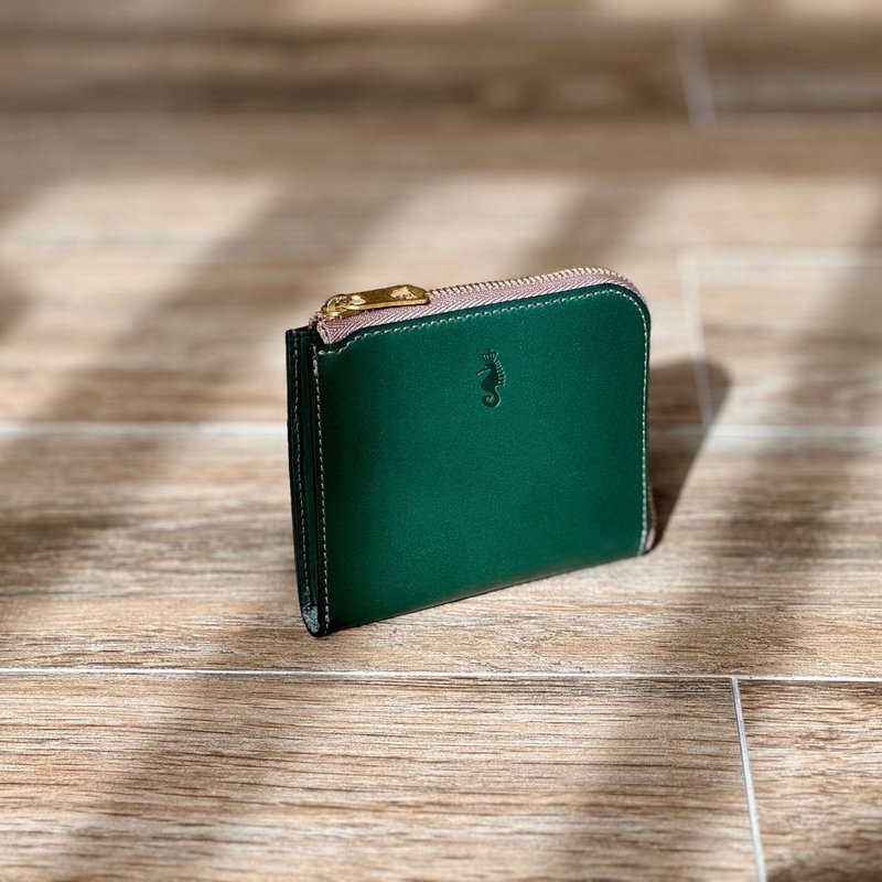 【Takumicsタクミクス】L Zipper Wallet  Italian Vegetable Tanned Leather - Wallets - Genuine Leather Green