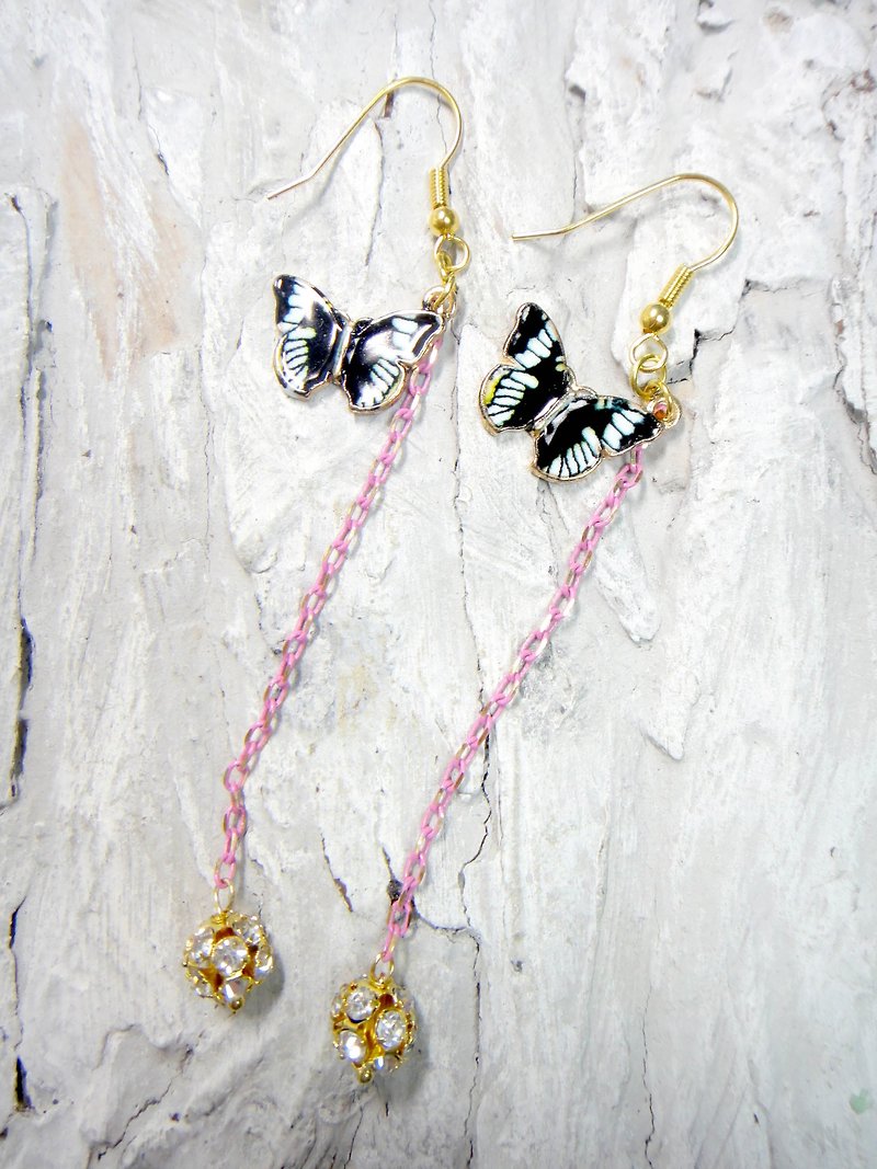 TIMBEE LO butterfly earrings one pair of garden black and white << Offer >> - ต่างหู - โลหะ สีน้ำเงิน