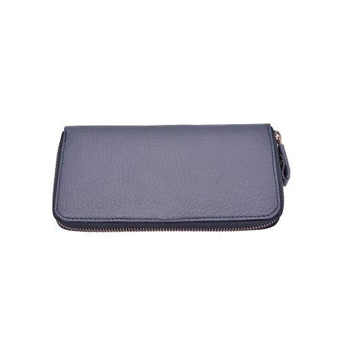 Greenies&Co Checkbook vegetable tanned leather long wallet Color Navy