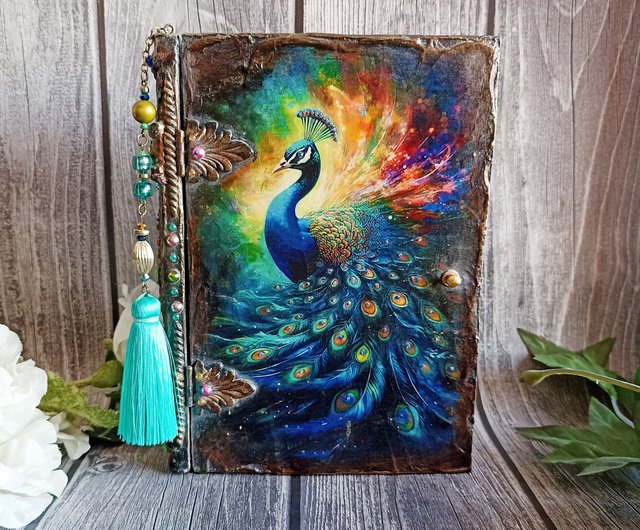 Wooden Jewelry Box with Peacock, Memory Box, deals Handmade Treasure Organizer