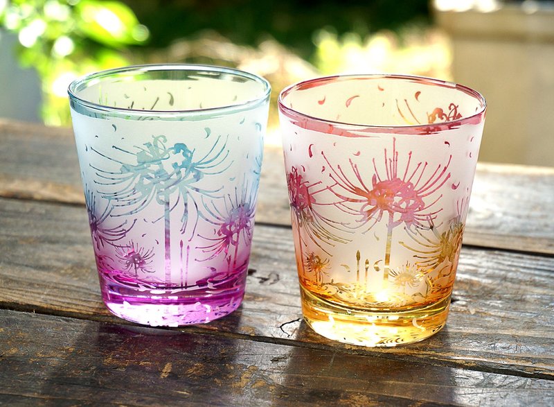 Flower lover spider lily/foam [sky peony/Shishigolden] - Cups - Glass Red