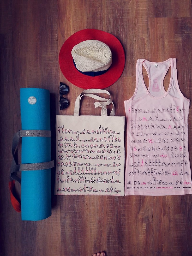瑜珈衣＋瑜伽袋 （特價組合包） - 側背包/斜孭袋 - 棉．麻 粉紅色