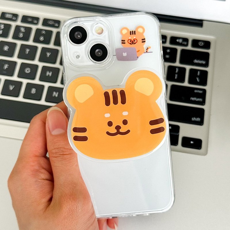 Tiger iPhone16/15/14/13/12/11 protection case acrylic smart tok set - 手機殼/手機套 - 塑膠 多色
