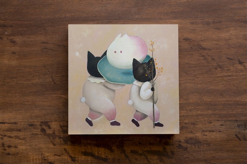 原畫創作-來點甜點-玉兔包/40x40cm - 海報/掛畫/掛布 - 其他材質 