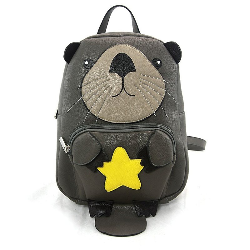 Star Sea Otter Childlike Backpack/Animal Bag- Cool Le Village - Backpacks - Faux Leather Gray
