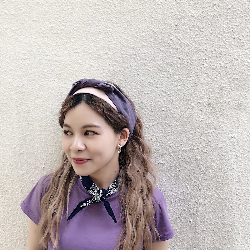 lavender Elastic hair band - Hair Accessories - Cotton & Hemp Purple