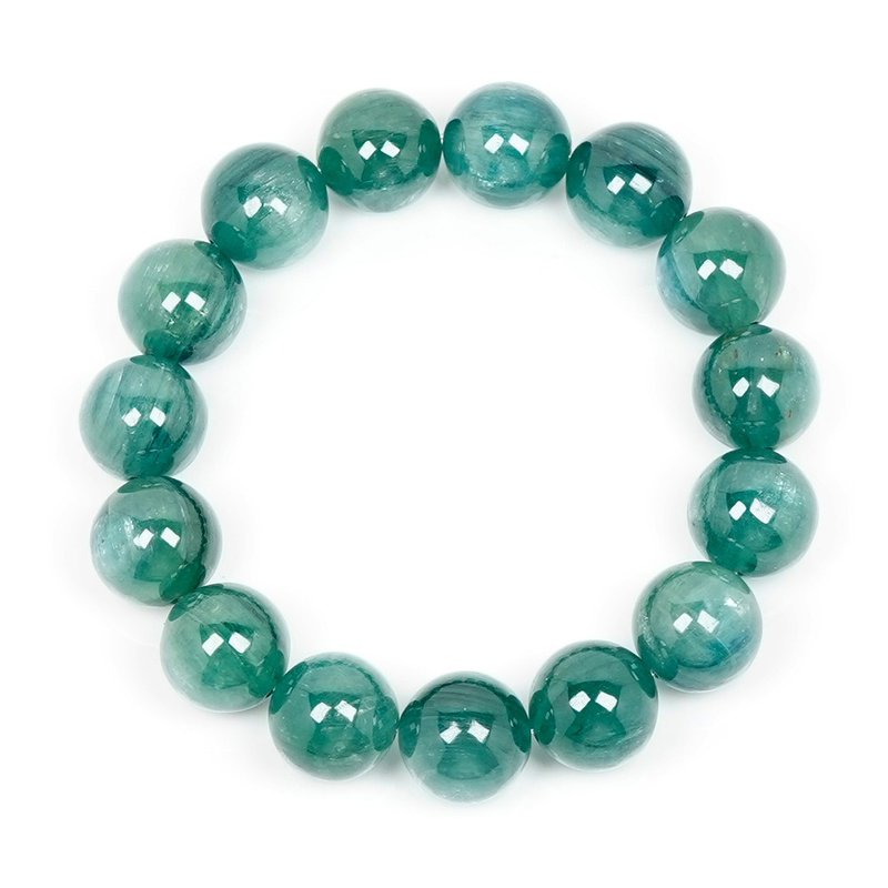 Green Kyanite Cat's Eye 14mm Green Kyanite Bracelets - Bracelets - Semi-Precious Stones Multicolor